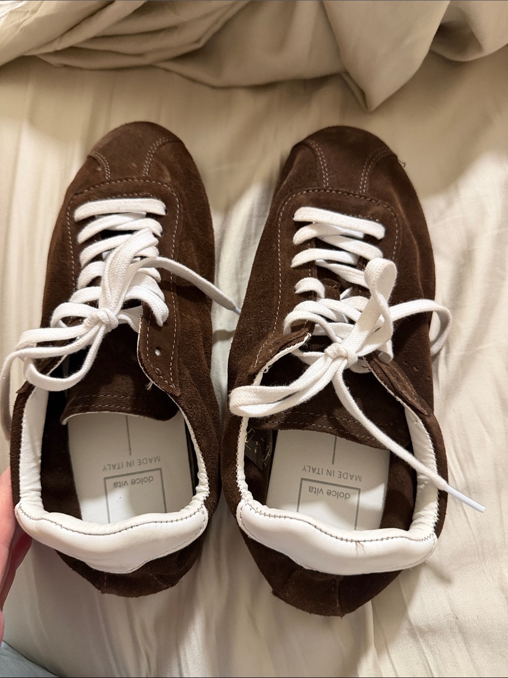 Dolce Vita Dark Brown Suede Star-Tread Athletic Sneakers